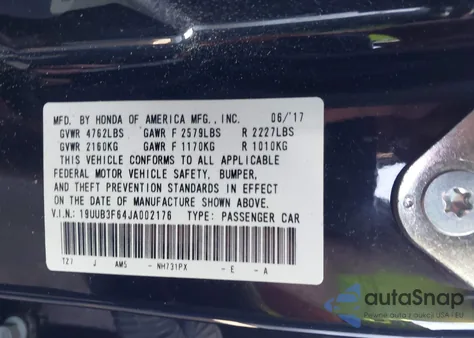2018 Acura Tlx Tech A-Spec Pkgs from USA, damaged, VIN 19UUB3F64JA002176